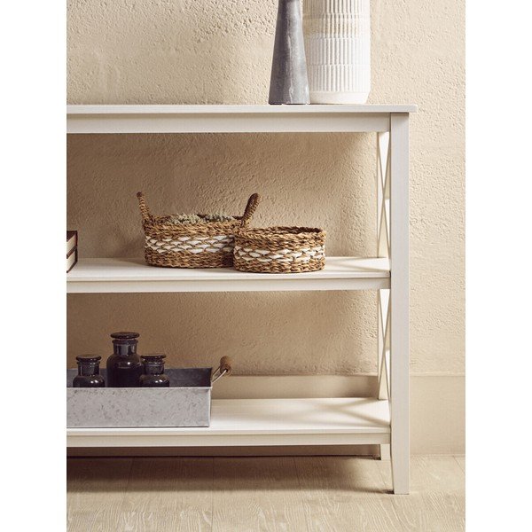 Biały regał z litego drewna sosnowego 120x81x40 cm Heritage – Premier Housewares-image-4