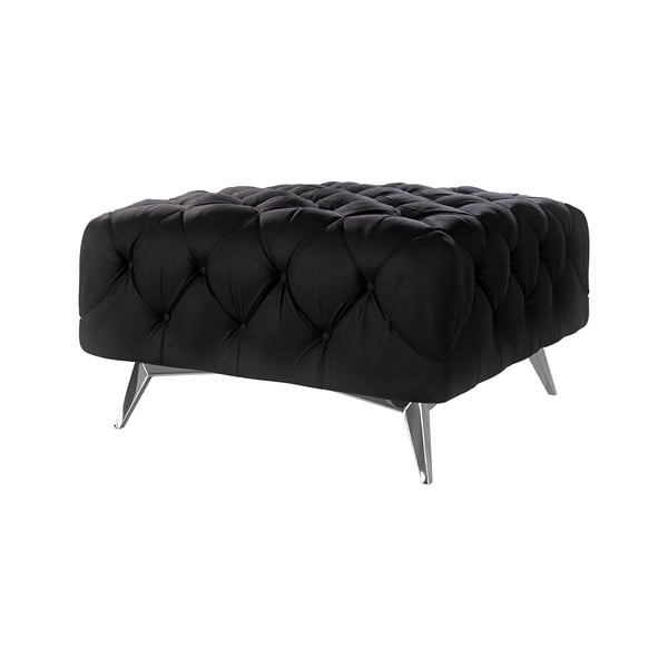 Czarny aksamitny podnóżek Chelsea – Ropez-image-1