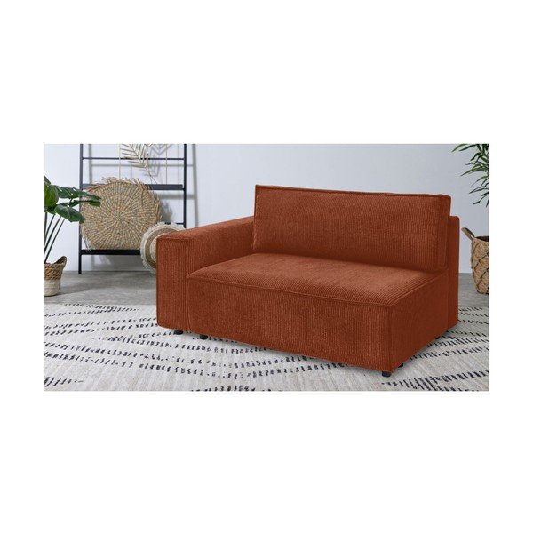 Ceglany sztruksowy moduł sofy (lewostronny) Nihad modular – Bobochic Paris-image-1