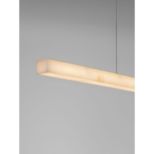 Biała/w kolorze mosiądzu lampa wisząca LED w dekorze kamienia ze ściemniaczem Vaster – Nova Luce-image-2