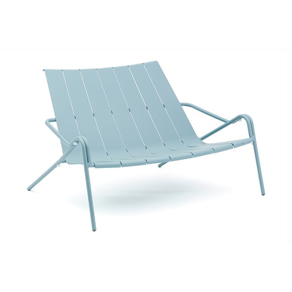 Niebieska metalowa ławka ogrodowa Fleole – Ezeis
