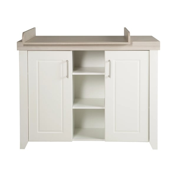 Biała niska komoda dziecięca w dekorze wiązu z przewijakiem 120x98 cm Felicia – Roba-image-2