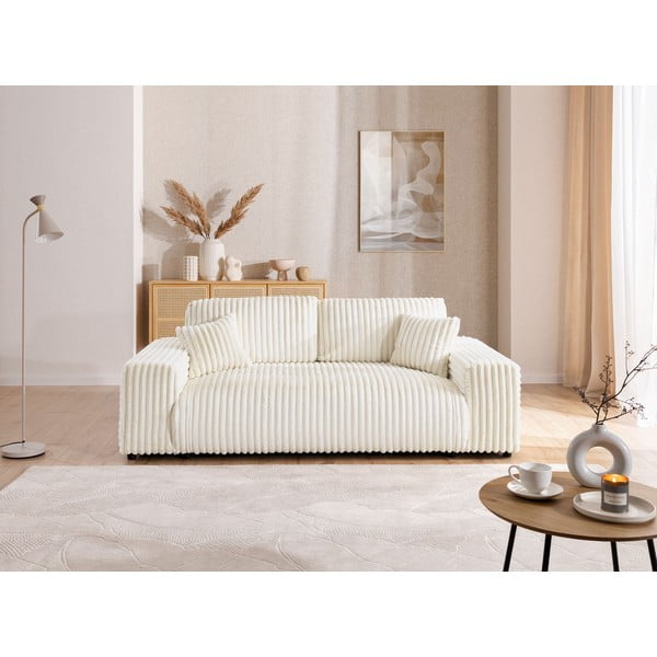Kremowa sztruksowa sofa 213 cm Justin – Ropez-image-1