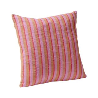 Rożowo-brązowa bawełniana poduszka Hübsch Rita, 50x50 cm