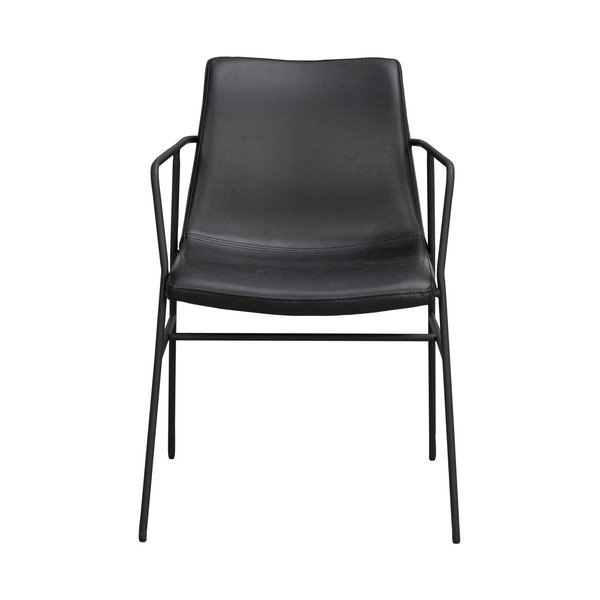 Czarne krzesło z obiciem ze sztucznej skóry Rowico Huntingbay-image-3