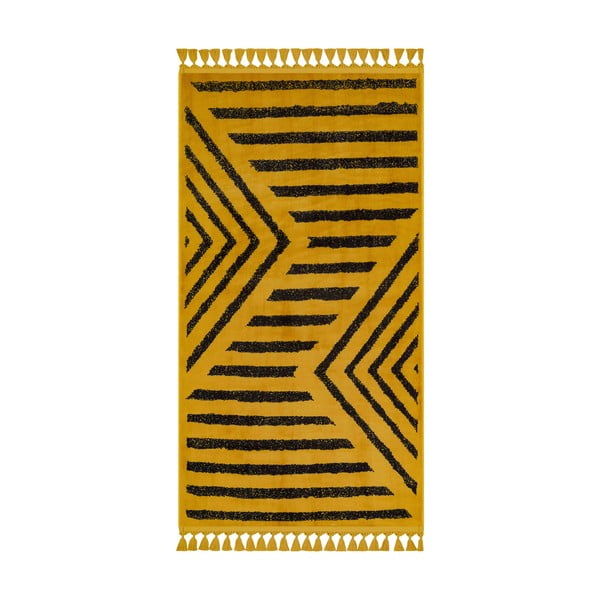 Żółty chodnik odpowiedni do prania 300x100 cm − Vitaus