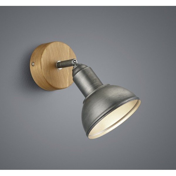 Ciemnoszaro-naturalna lampa punktowa 11x18 cm Delhi – Trio-image-1