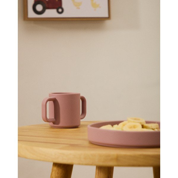 Jasnoróżowo-turkusowe silikonowe kubki dla dzieci zestaw 2 szt. Lili – Kave Home-image-3