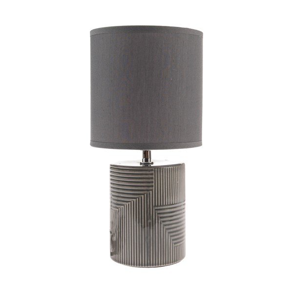 Szara lampa stołowa ceramiczna z tekstylnym kloszem (wysokość 32,5 cm) Anita – Dakls