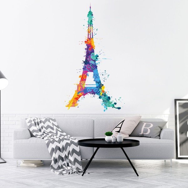 Naklejka ścienna Ambiance Wall Decal Eiffel Tower Design Watercolor, 105x60 cm-image-1