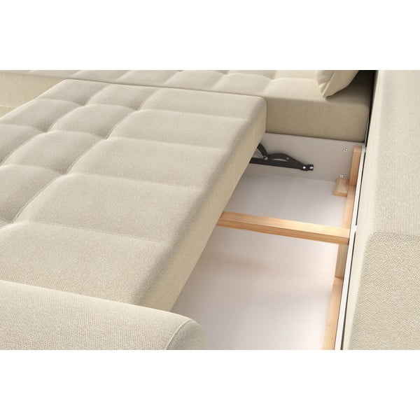 Kremowy rozkładany narożnik (lewostronny) Balitco – Ropez-image-1