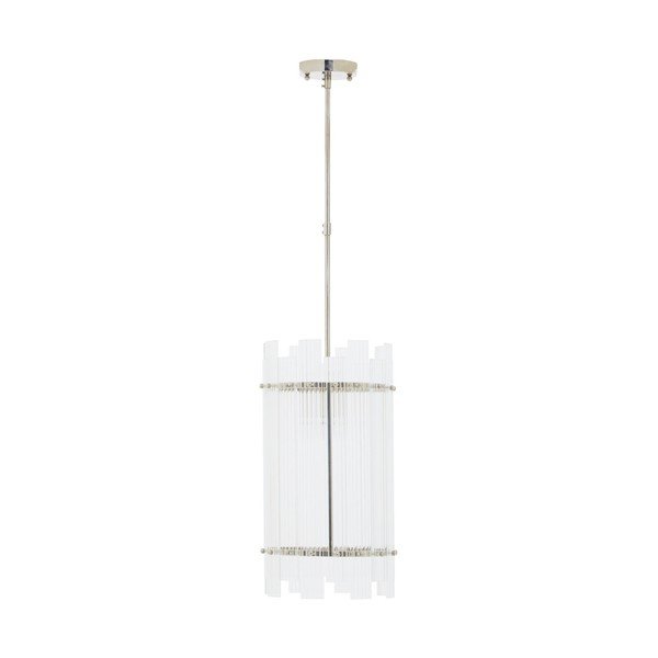 Metalowa lampa wisząca w kolorze srebra ze szklanym kloszem ø 27 cm Ritz – Premier Housewares
