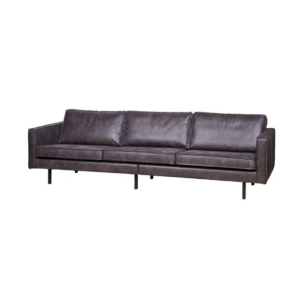 Czarna sofa z imitacji skóry 277 cm Rodeo – WOOOD-image-3