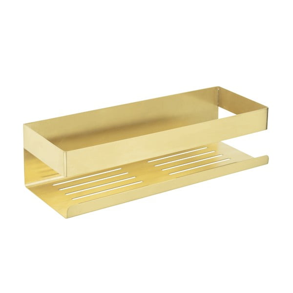 Samoprzylepna półka łazienkowa ze stali nierdzewnej w kolorze złota Genova – Wenko