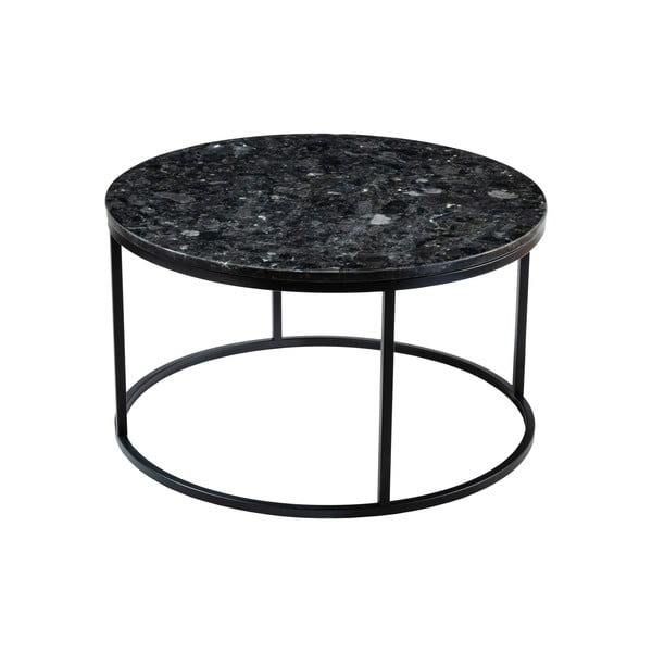 Czarny granitowy stolik RGE Black Crystal, ⌀ 85 cm