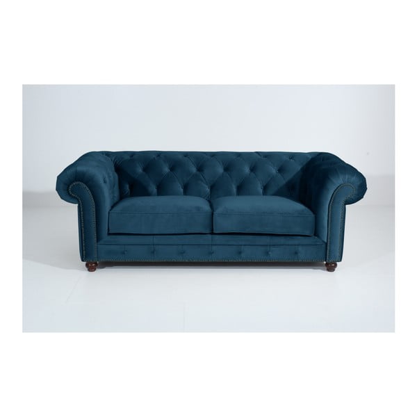 Niebieska sofa Max Winzer Orleans Velvet, 216 cm