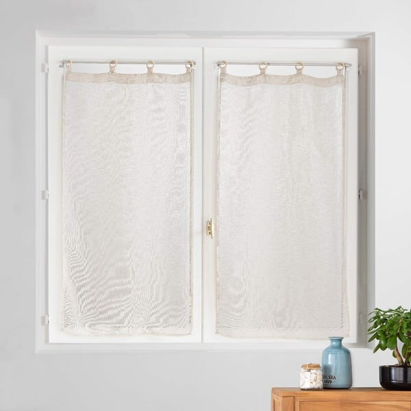 Beżowe firanki zestaw 2 szt. 60x160 cm Minalisa – douceur d'intérieur-image-1
