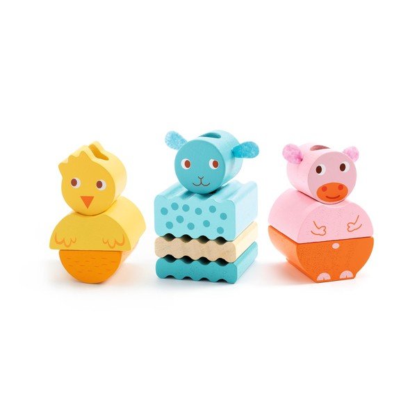 Dziecięcy drewniany pociąg Djeco FarmTrain-image-1