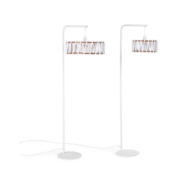 Lampa stojąca z białą konstrukcją i dużym białym kloszem EMKO Macaron-image-3