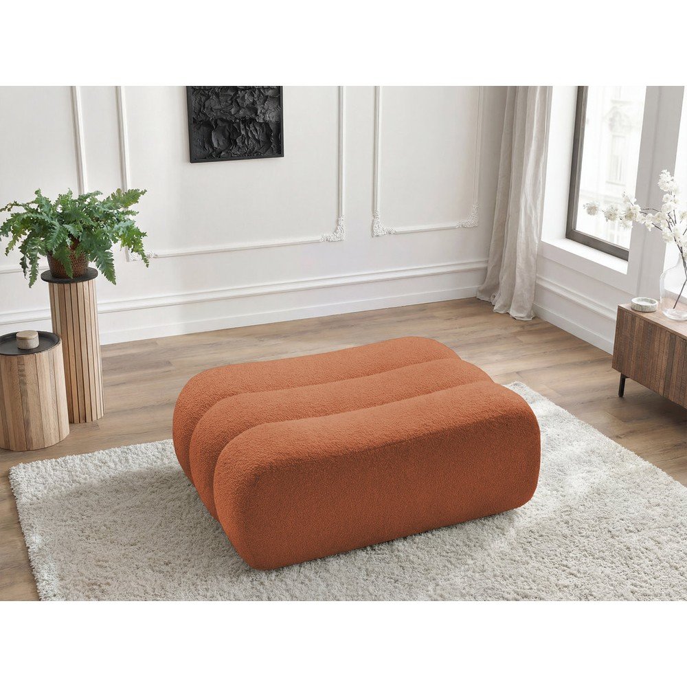Pomarańczowy podnóżek z materiału bouclé Azra – Bobochic Paris (zdjęcie 8)