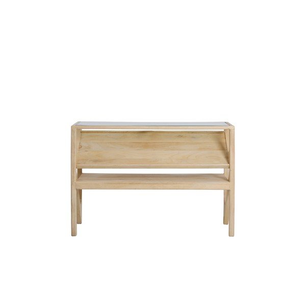 Konsola ze szklanym blatem w jasnym naturalnym kolorze 41x119 cm Yuki – Light & Living-image-2