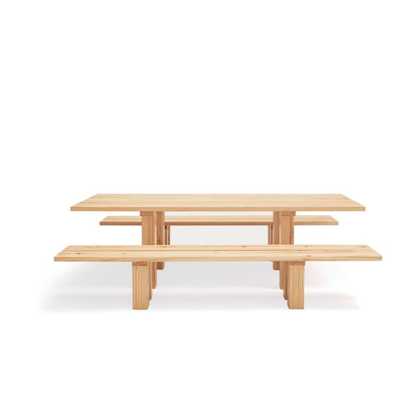 Stół z blatem z drewna sosnowego 100x260 cm Banda – Teulat-image-4