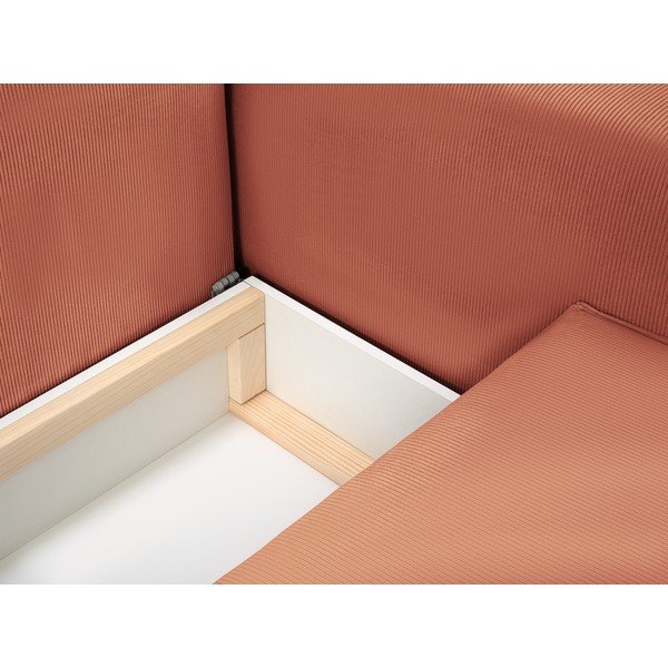 Różowa sztruksowa rozkładana sofa Mazzini Sofas Azalea-image-1