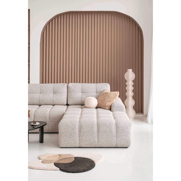 Beżowy rozkładany narożnik modułowy ze schowkiem (prawostronny) Lulu – Miuform-image-4