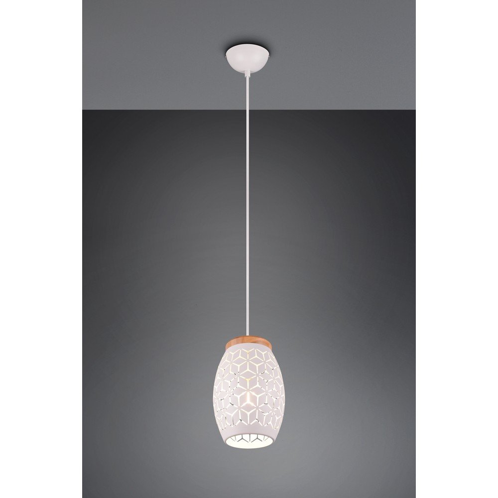 Biała lampa wisząca ø 15 cm Bidar – Reality (zdjęcie 3)