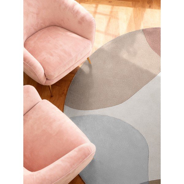 Beżowy wełniany okrągły dywan tkany ręcznie ø 200 cm Hackney Clarissa – Ted Baker-image-4