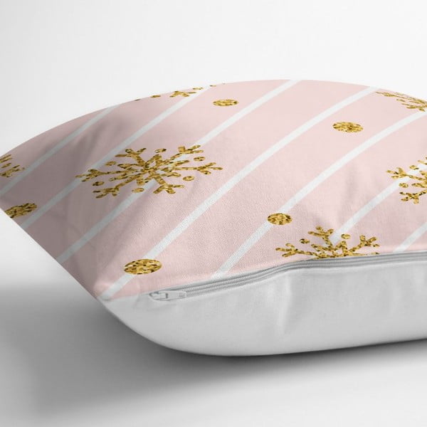Świąteczna poszewka na poduszkę Minimalist Cushion Covers Gold Snowflakes, 42x42 cm-image-1
