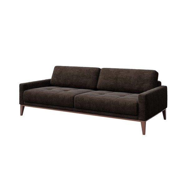Ciemnobrązowa sofa trzyosobowa MESONICA Musso Tufted, 210 cm-image-1
