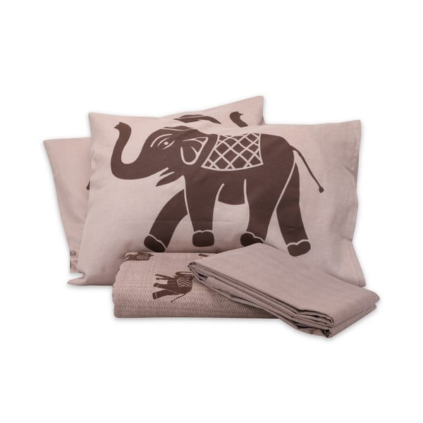 Narzuta dwuosobowa z 2 bawełnianymi poszewkami na poduszki i prześcieradłem Fil, 200x235 cm-image-3