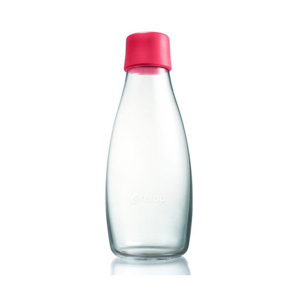 Malinowa butelka ze szkła ReTap, 500 ml