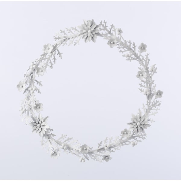 Metalowy wieniec Wreath, biały