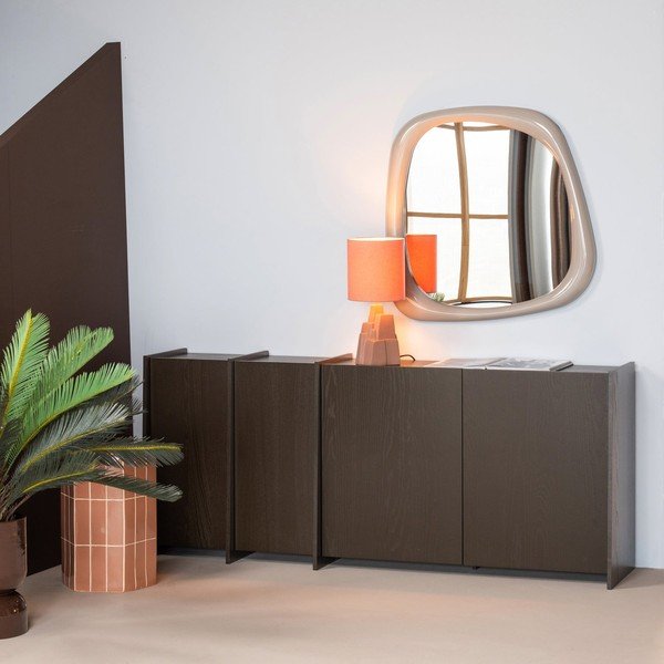 Ciemnobrązowa komoda w dekorze jesionu 200x85x44 cm Brock – WOOOD-image-1