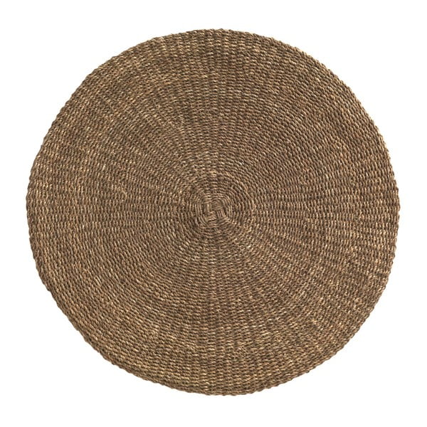 Brązowy dywan z wodorostów Geese Rustico Natural, ⌀ 120 cm