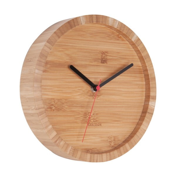 Brązowy zegar ścienny z bambusu Karlsson Tom, ⌀ 26 cm-image-1