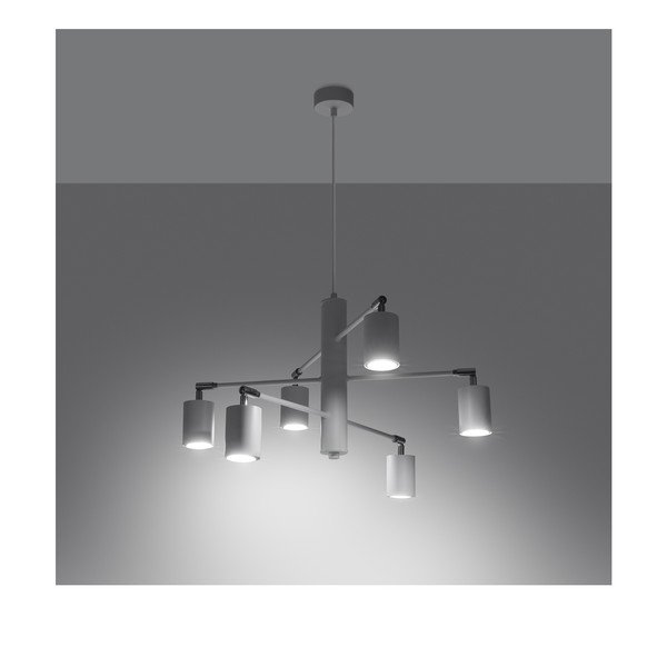 Biała metalowa lampa wisząca Virta – Sollux-image-4