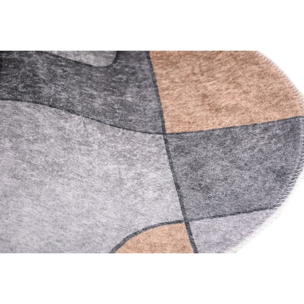 Szary okrągły dywan odpowiedni do prania ø 120 cm Yuvarlak – Vitaus-image-2