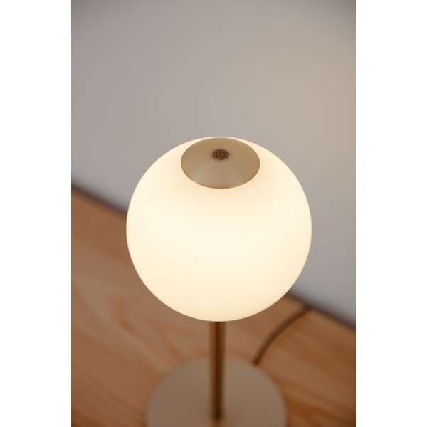 Metalowa lampa stołowa LED w kolorze mosiądzu ze ściemniaczem i szklanym kloszem (wysokość 37 cm) Audrey Table – UMAGE-image-3