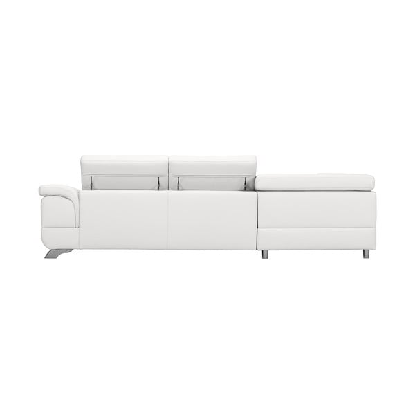 Biały skórzany rozkładany narożnik ze schowkiem lewostronny Windsor & Co Sofas Gamma-image-2