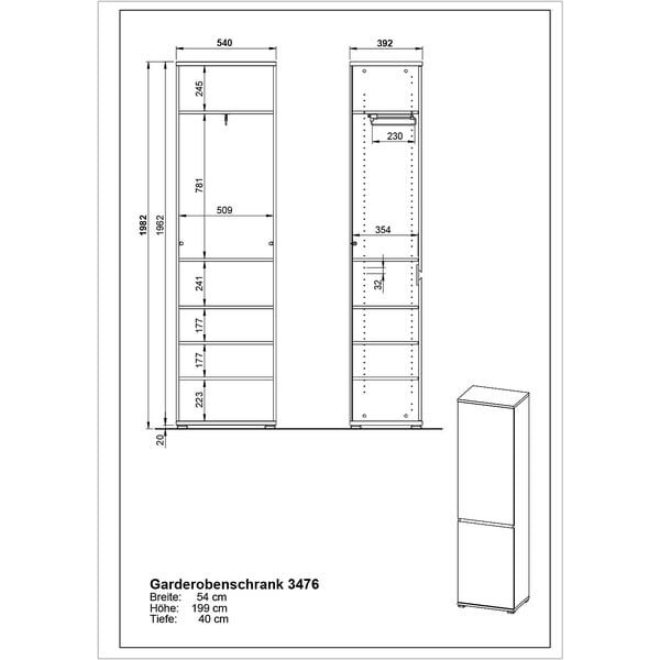 Szafa w dekorze buku 54x200 cm Lissabon – Germania-image-4