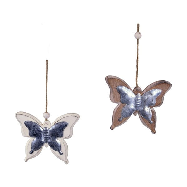Zestaw 2 wiszących motyli dekoracyjnych Ego Dekor, 11x9,5 cm