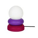 Czerwona/fioletowa lampa stołowa z litego drewna ze szklanym kloszem (wysokość 24 cm) Otem – noo.ma