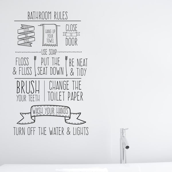Winylowa naklejka na ścianę Little Nice Things Bathroom Rules