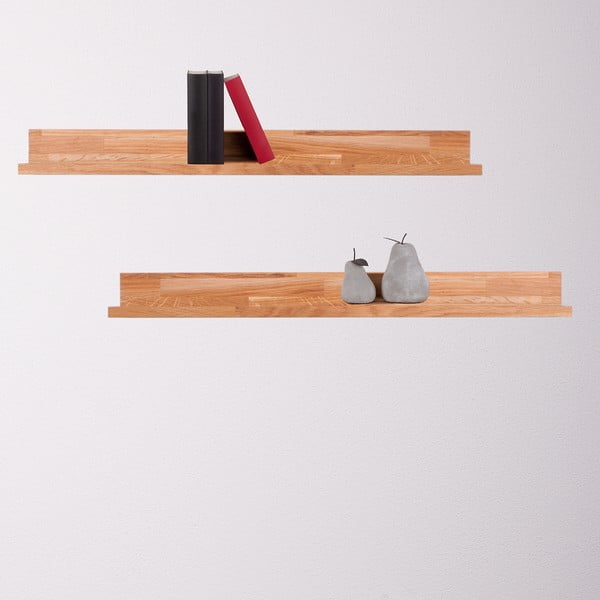 Półka na zdjęcia z litego drewna dębowego 80 cm Kalle – Interia Home & Living-image-1