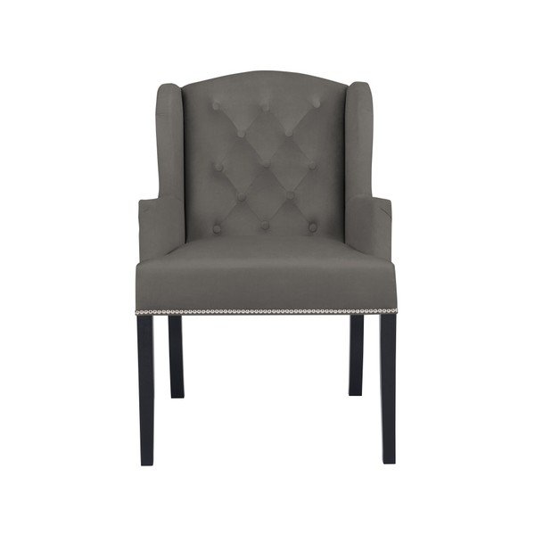 Ciemnoszary fotel z podłokietnikami Micadoni Home Luiz-image-1