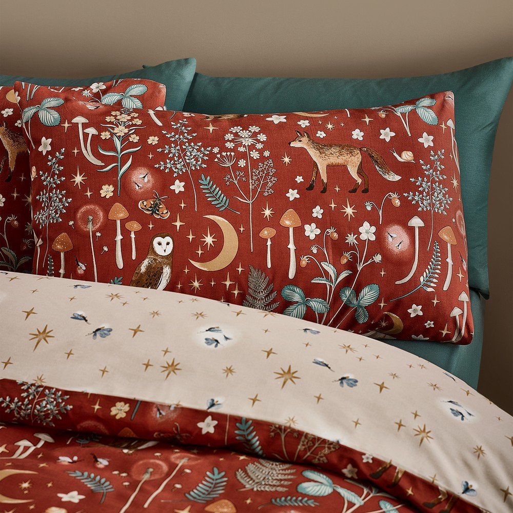 Ceglasta pościel dwuosobowa 200x200 cm Enchanted Twilight Animals – Catherine Lansfield (zdjęcie 4)