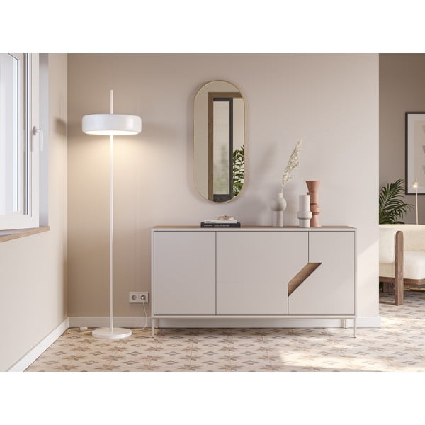 Kremowo-naturalna komoda w dekorze dębu 150x80x40 cm Lilou – Marckeric-image-1